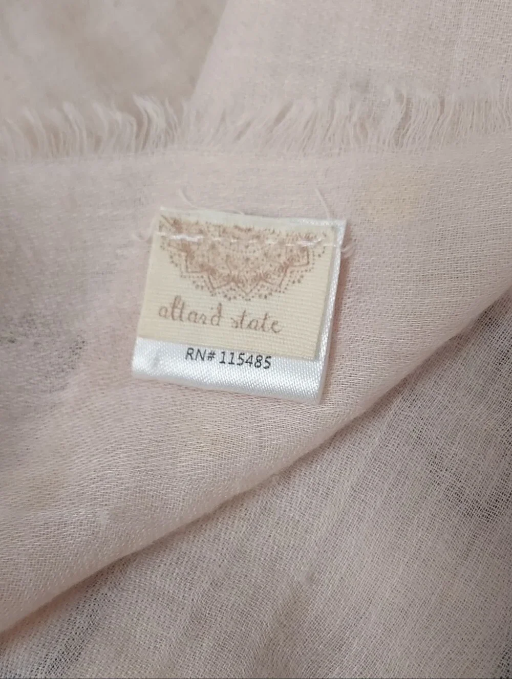 Altar'd State Pale Pink 'My Faith Is' Embroidered Scarf NWOT